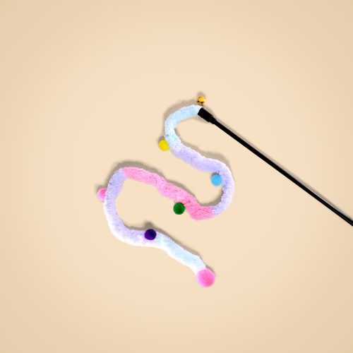 Long Stripe Interactive Cat Teaser Wand