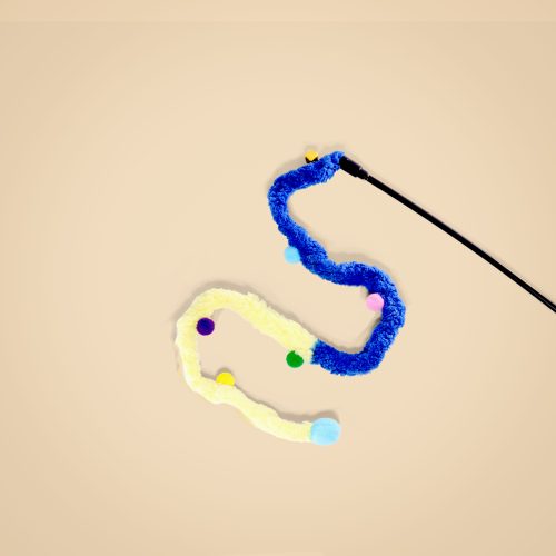 Long Stripe Interactive Cat Teaser Wand