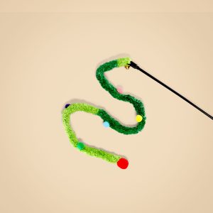 Long Stripe Interactive Cat Teaser Wand