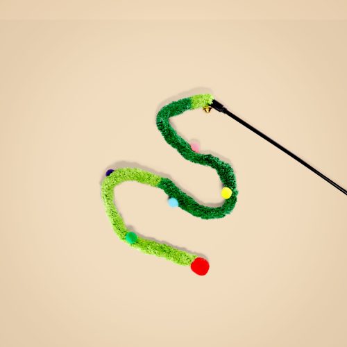 Long Stripe Interactive Cat Teaser Wand