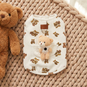 小熊印花马甲-严格实物优化版 Teddy Bear Printed Vest