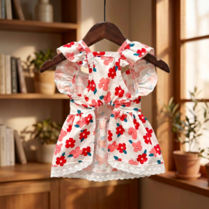 产品图-背面-深棕衣架 Red Flora Dress