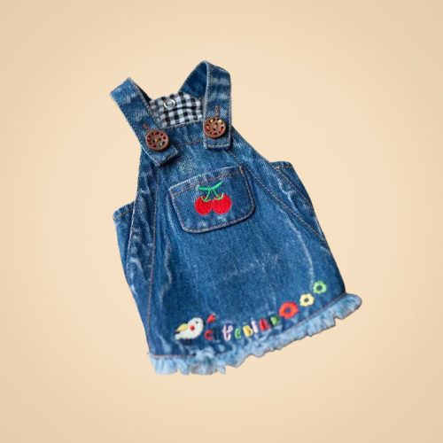 Cherry Denim Pet Dress