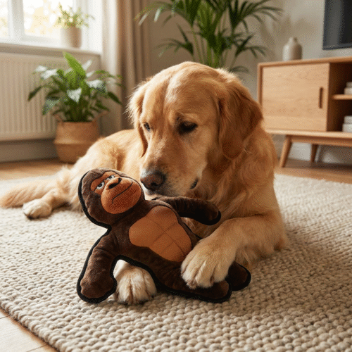 🦍 Tough Plush Gorilla Dog Toy