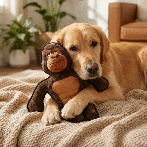 🦍 Tough Plush Gorilla Dog Toy
