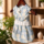 Floral Blue Ruffle Pet Dress