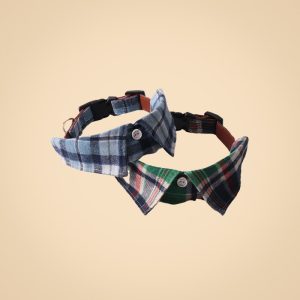 IMG_0799 拷贝 Dog Plaid Shirt Collar – Adjustable with Leather Inner