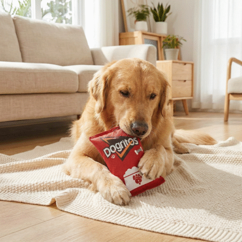 宠物生活场景图-Dogritos-真实尺寸 Squeaky Dog Toy – Crispy Snack Bag Series